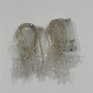 NWT Set of 2 Snowflake LED String Lights | 5ft Each | Clear